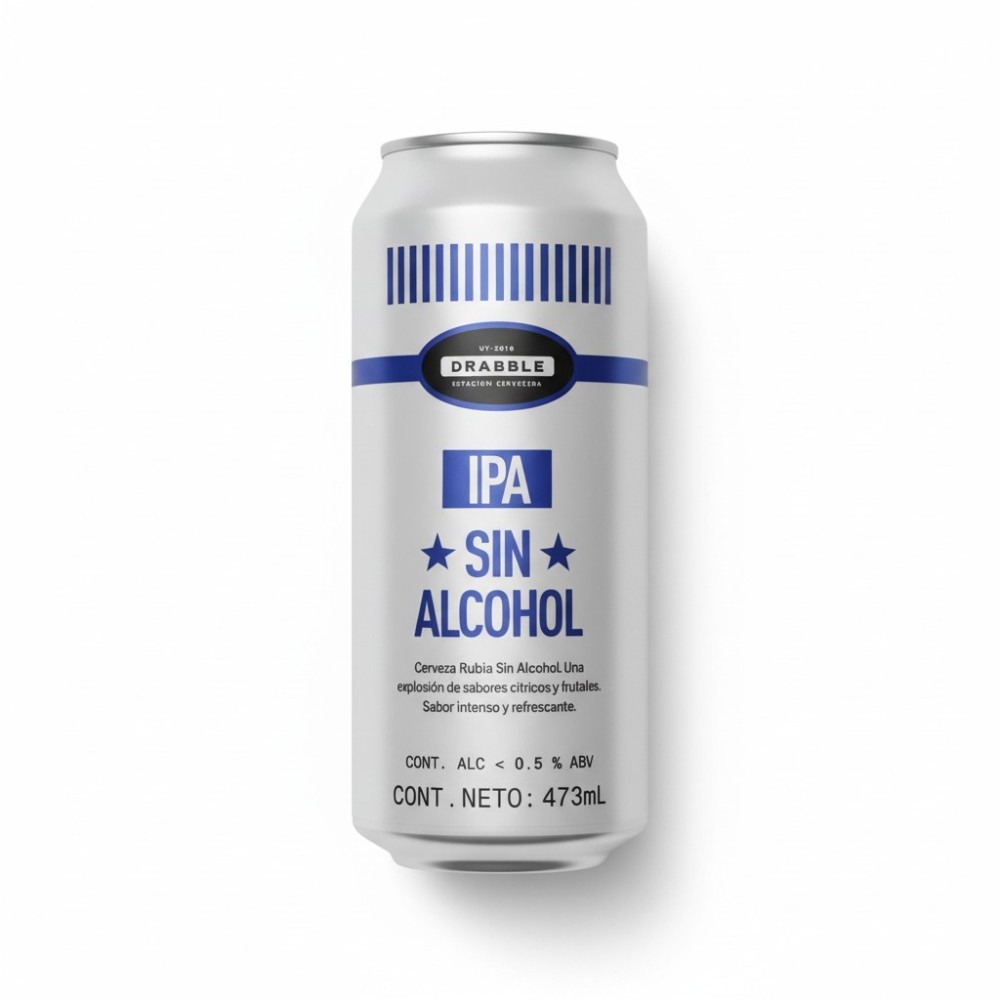 CERVEZA ARTESANAL DRABBLE IPA SIN ALCOHOL 0.5% 473ML